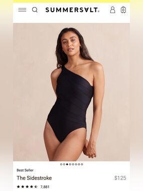 summersalt One-Shoulder Black One-Piece Swimsuit